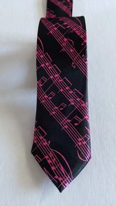 Men’s Black Tie with Pink Musical Score