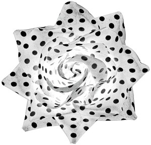 Hair Rose Polka Dot Wht/blk