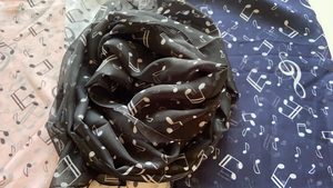 Musical Notes Chiffon Scarf