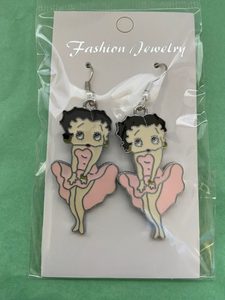 Betty Boop Earrings – Light Pink