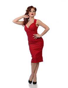 Diva Polka Dot Dress in Red