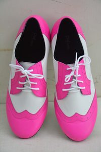 PW – Gatsby Rock’n’Roll Ladies Laces Shoes – Suede Sole Pink / White