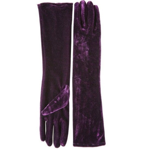 Products: Oprah Deep Purple Elbow Length Velvet Gloves