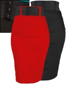 Rocksteady Black Wiggle Skirt with Belt