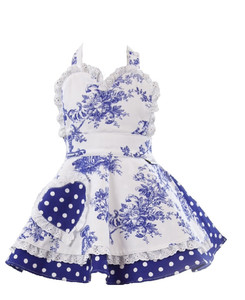 Products: Little Miss Sundaygirl Let Them Eat Cake French Toile Children’s Apron