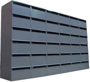 Products: Apartment Letterbox Bank - Back Opening 6 x 6 Letterboxes, Mailboxes, Multiunit Letterboxes NZ