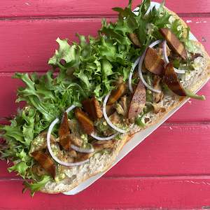 Savoury Cafe Food: Pesto Chicken Baguette