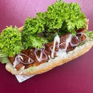 Savoury Cafe Food: Pepperoni and Smoked Gouda Baguette