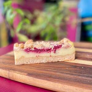 Sweet Cafe Food: Baked Custard and Raspberry Slice