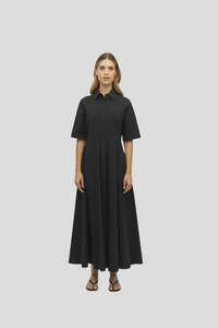 Dresses: Juliette Hogan Delphi Dress (Thread Line Cotton)  Black Linear