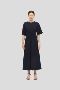 Juliette Hogan Twist Dress (Zig Zag Crepe) Navy
