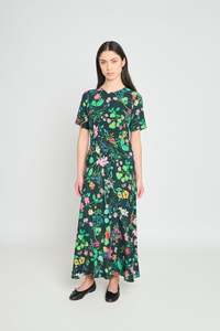 Twenty-Seven Names Madeleine Dress - Deep Green Floral