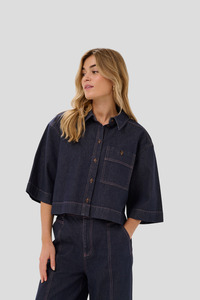 Sunglasses Copy: Saint Tropez Posey Shirt - Dark Blue Denim