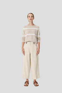 Pol Rosin Stripe Knit - Pebble/Chalk