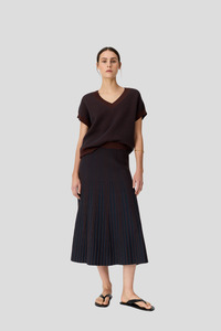 Pol Evlyn Knit Top - Choc/Ink