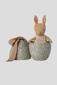 Maileg: Maileg Easter Egg w Micro Rabbit - Dusty Blue
