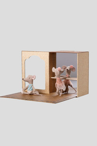 Maileg: Maileg Ballet Mice Dance Studio with Little Brother & Little Sister
