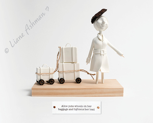 Products: Print: Alice puts wheels on her baggage and lightens her load