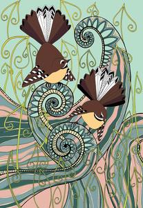 Black And White Prints: Fantails in Ferns