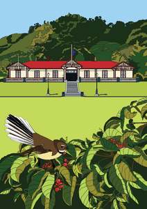 Landscape Prints: Fantail at Te Aroha Domain