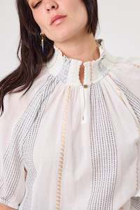 Dylan Blouse | Sun woven stitch | white
