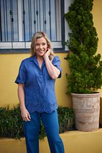 Home Page Clothing Designers New Zealand Libertine The Label: Harvest shirt | Heirloom Lace Blue