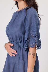 Home Page Clothing Designers New Zealand Libertine The Label: Devotion Dress | Heirloom Lace Blue