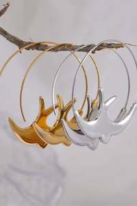 Home Page Clothing Designers New Zealand Libertine The Label: Swallow Hoops - silver