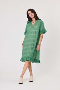 Riviera Dress | Emerald embroidery