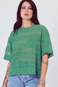 Home Page Clothing Designers New Zealand Libertine The Label: Kindred Blouse | Emerald embroidery
