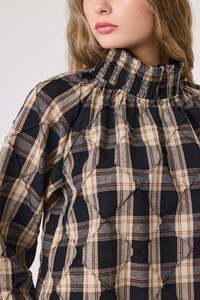 Dylan Blouse | Black camel tartan