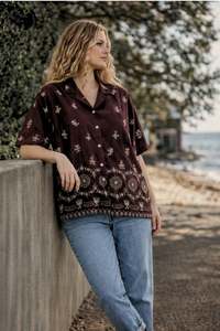 Home Page Clothing Designers New Zealand Libertine The Label: Harvest shirt | Dark Espresso