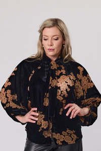 Shadow Blouse | Midnight bloom velvet