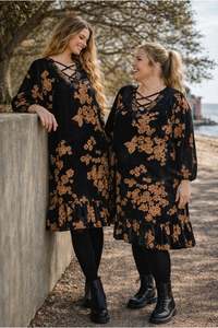 Riviera Dress | Midnight bloom velvet