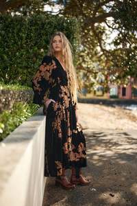 Wyatt Dress | Midnight bloom velvet