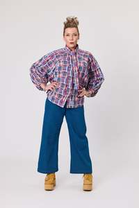 Shadow Blouse | French Tartan cotton