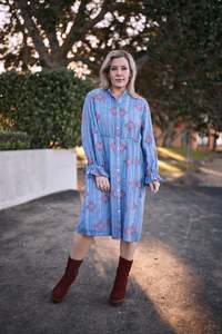 Oasis Dress | Heritage stitch blue