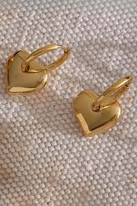 Earrings: 🎁 Puffy Heart Earrings - gold (100% off)