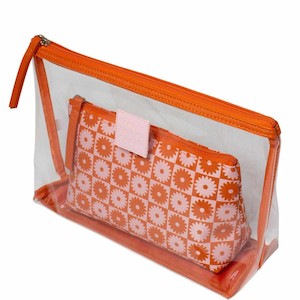 Make Up Bags Cases: Tender Love + Carry Flower Stamp Twin Set 2pcs