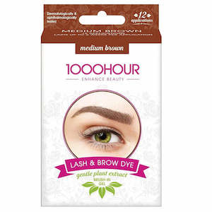 1000 Hour Lash & Brow Dye Plant Based Kit Medium Brown