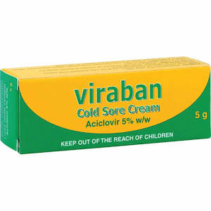 Viraban Cold Sore Cream Aciclovir 5% w/w 5g