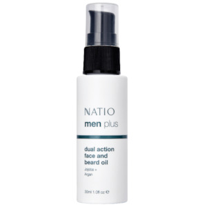 Mens Facial Skincare: Natio Men Plus Dual Action Face and Beard Oil 30ml