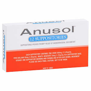 Anusol Suppositories 12pk
