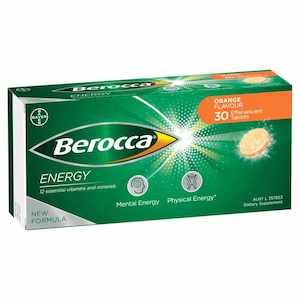 Berocca Energy Orange Effervescent Tablets 30s