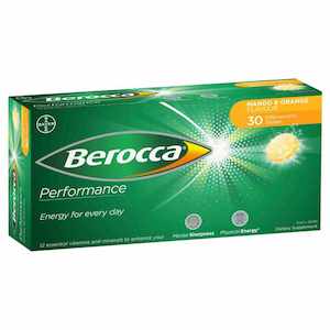Berocca Performance Effervescent Tablets Mango & Orange 30s