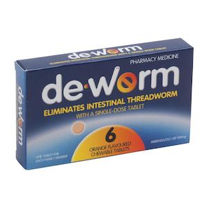 De-Worm 100mg Tabs 6s