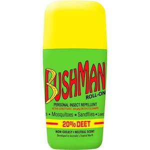 Sun Protection Tanning Insect Repellents: Bushman Roll-on 20% Deet 65g