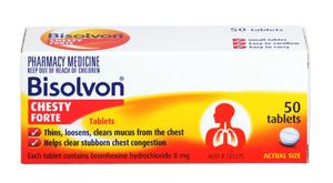 Bisolvon: Bisolvon Chesty Forte Tablets 50s