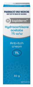 Anti Itch Treatments: Hydrocortisone 1% Cream Tube 30g (Pharmacist Only Medicine)