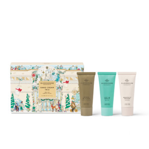 Home Fragrance Gift Sets: Glasshouse Kyoto in Bloom Lost in Amalfi Marseille Memoir Hand Care Trio 3pcs